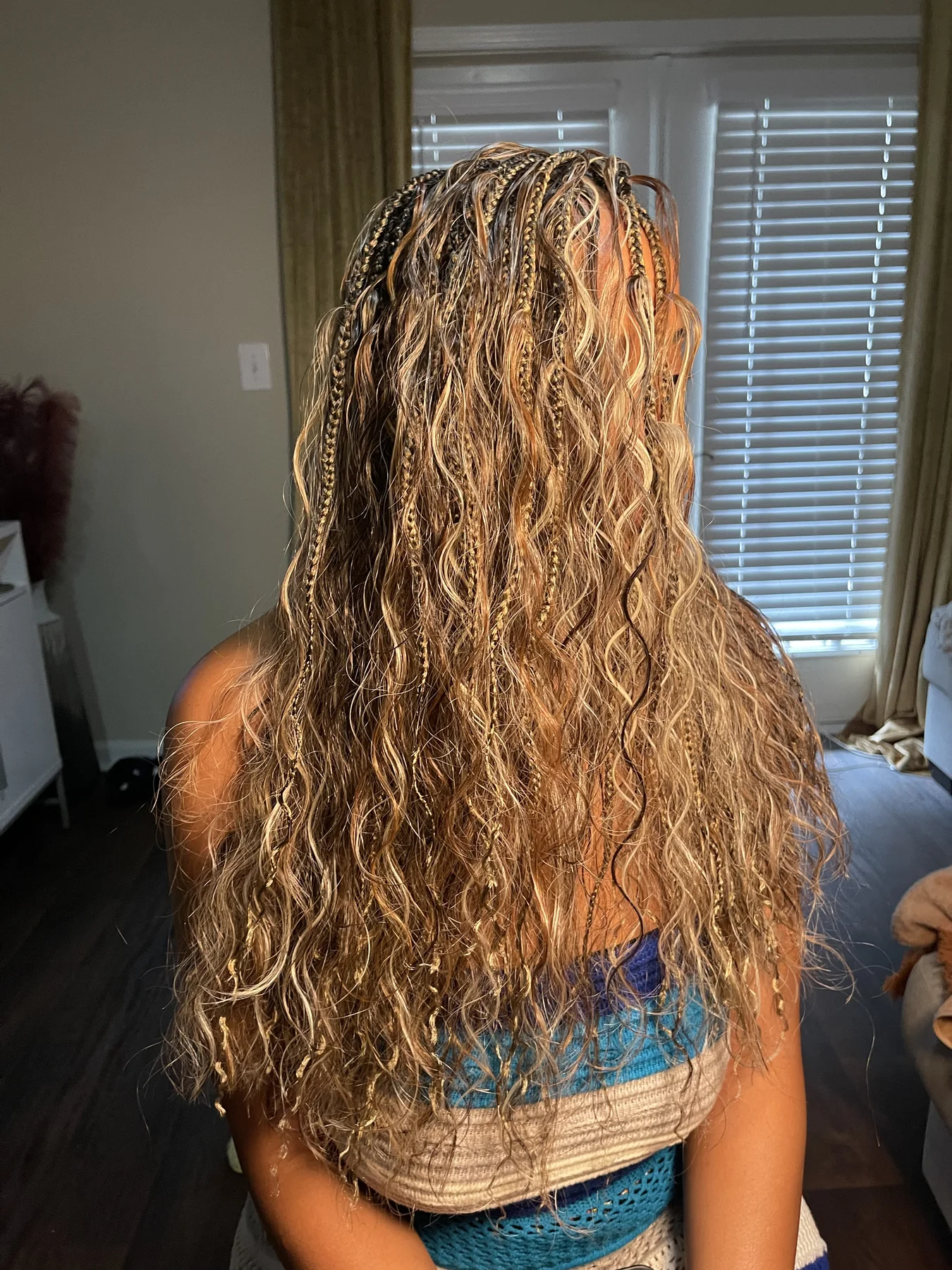 Long highlighted boho braids